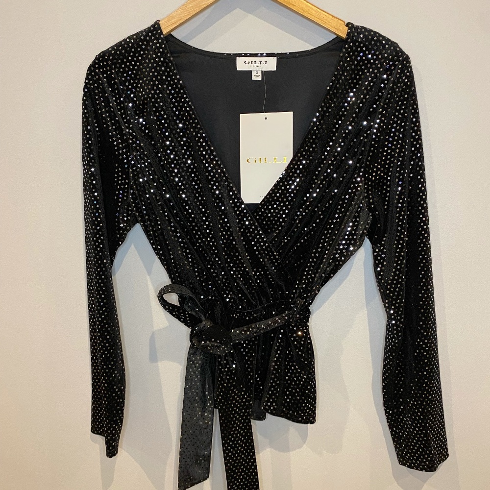 Women's Gilli Velvet Sequin Wrap Top